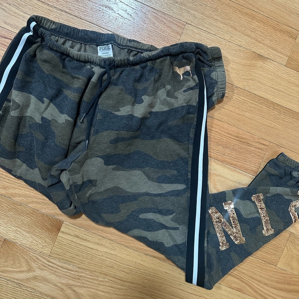 PINK camp sweats with sequin detail